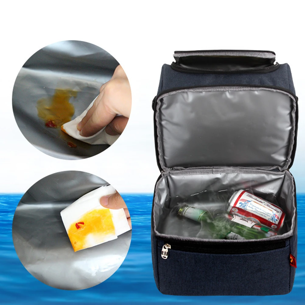 

Leakproof Insulated Lunch Bag Waterproof Reusable Tote Picnic Cooler Box Large Size Portable Storage Bag Adjustable Strap Work