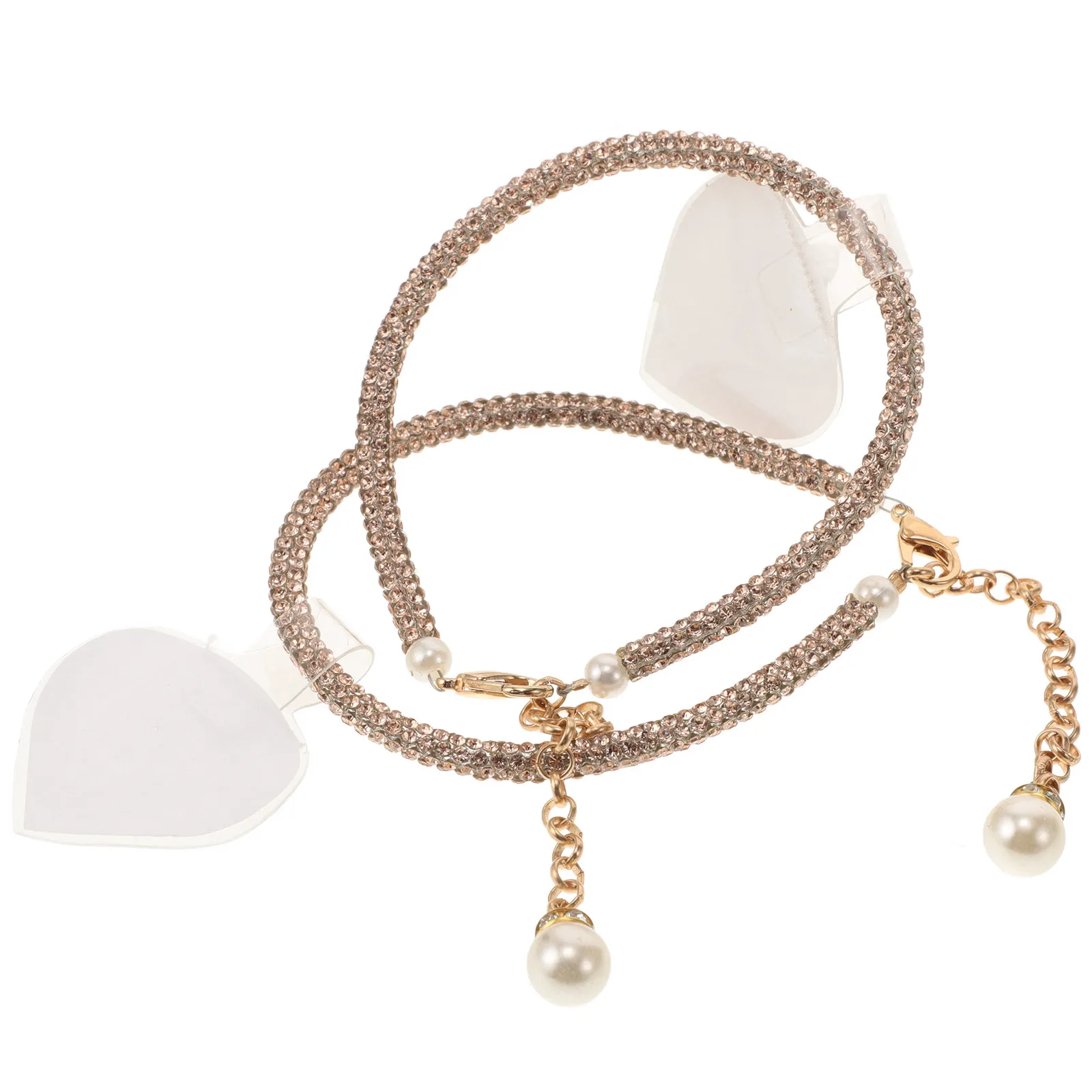 Rhinestone Tassel Anklet Pearl Shoe Straps Anti-Slip Foot Chain High Heel Foot Jewelry Detachable Pearl Ankle Chain for Women