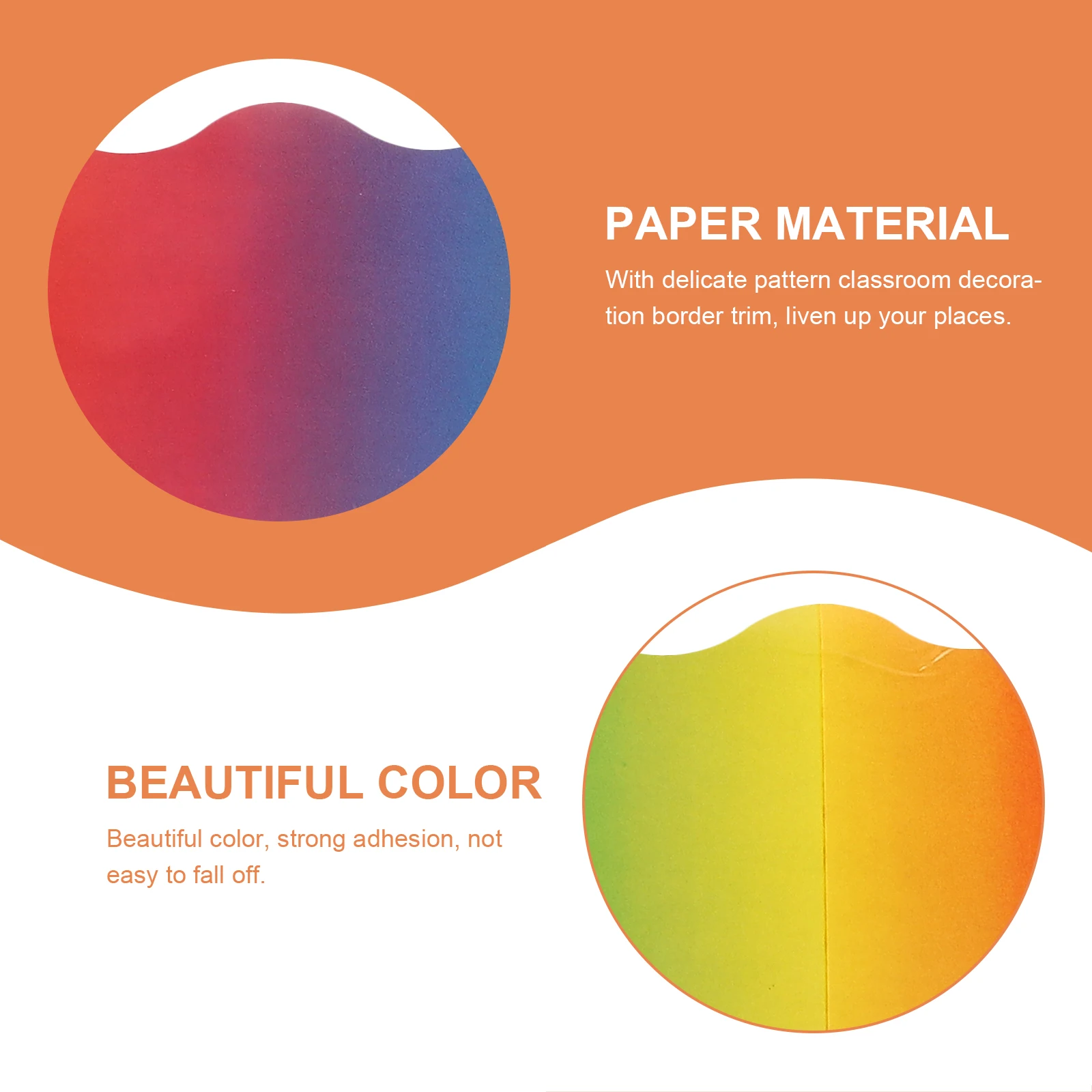 

Gradient Border Sticker Roll Colorful Bulletin Board Vinyl Trim Stickers Decorative Paper 120cm Strong for