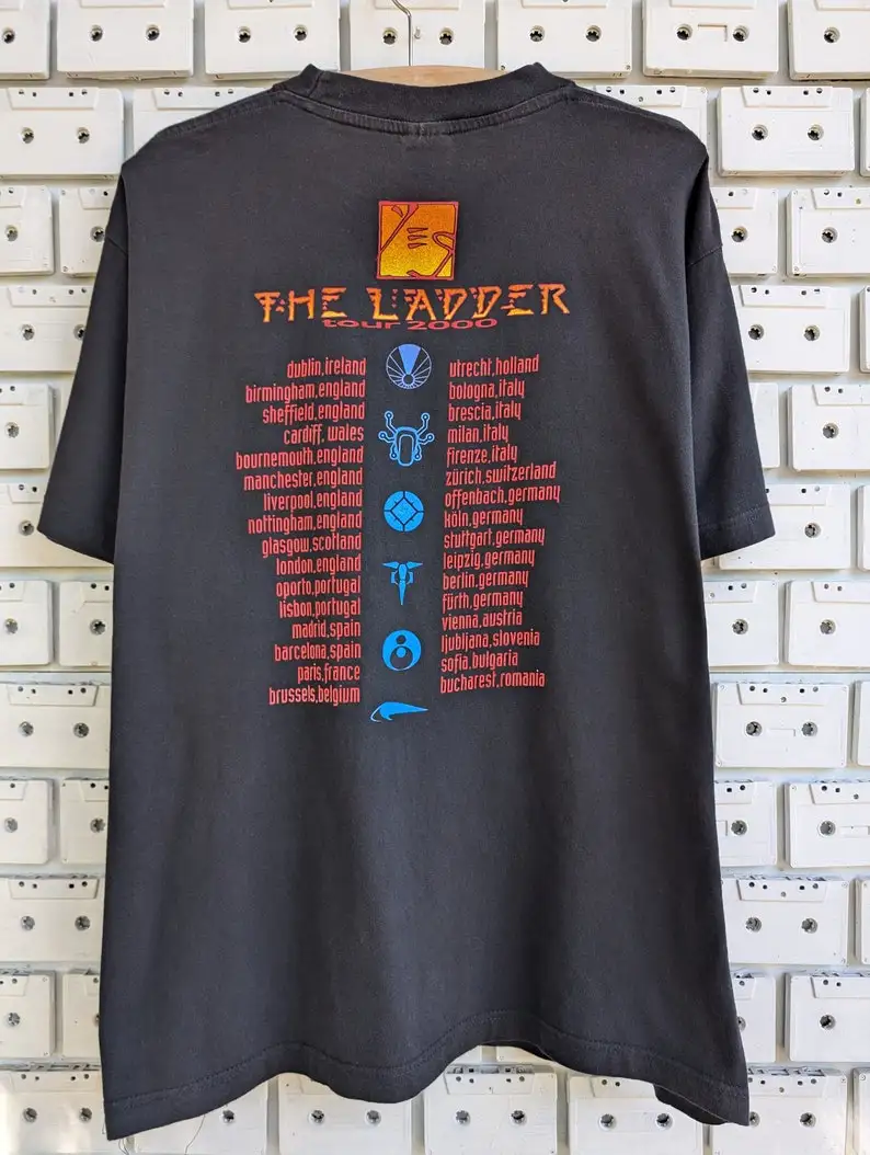 Vintage 1999 YES Band T-Shirt The Ladder Album Promo European Tour Progressive Art Rock Merch Tee Size L