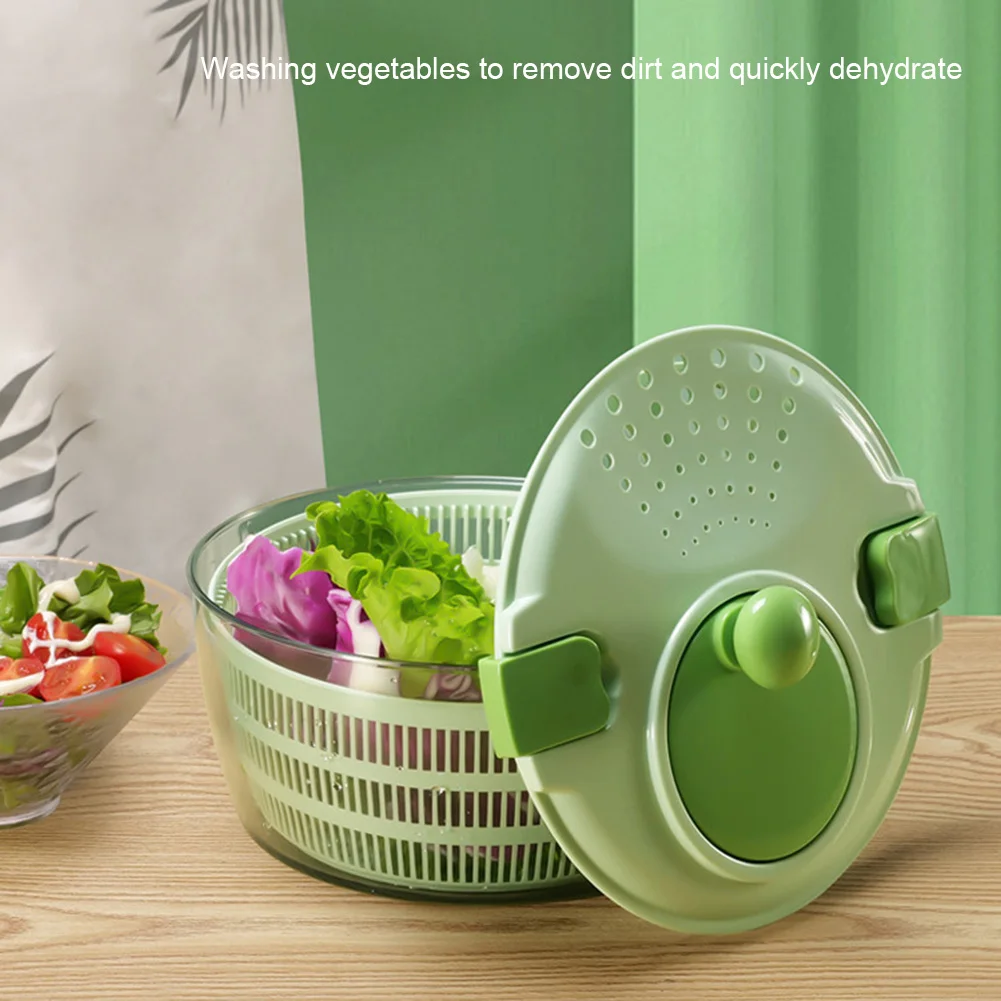 4L Vegetable Fruit Drain Basket BPA Free Fruits and Vegetables Dryer Large Capacity Secure Lid Lock Kithchen Supplies