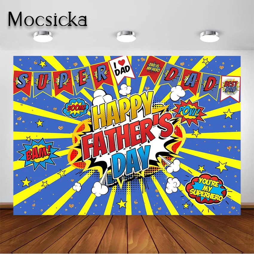 Mocassino supereroe tema festa del papà sfondo Super papà decorazioni per feste sfondo fotografico felice festa del papà Banner