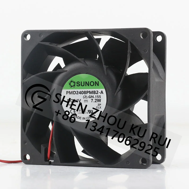 

SUNON PMD2408PMB2-A 8CM 8038 80x80x38mm 24V DC 7.2W 5700rpm Ball Bearing Schneider Inverter Axial Cooling Fan