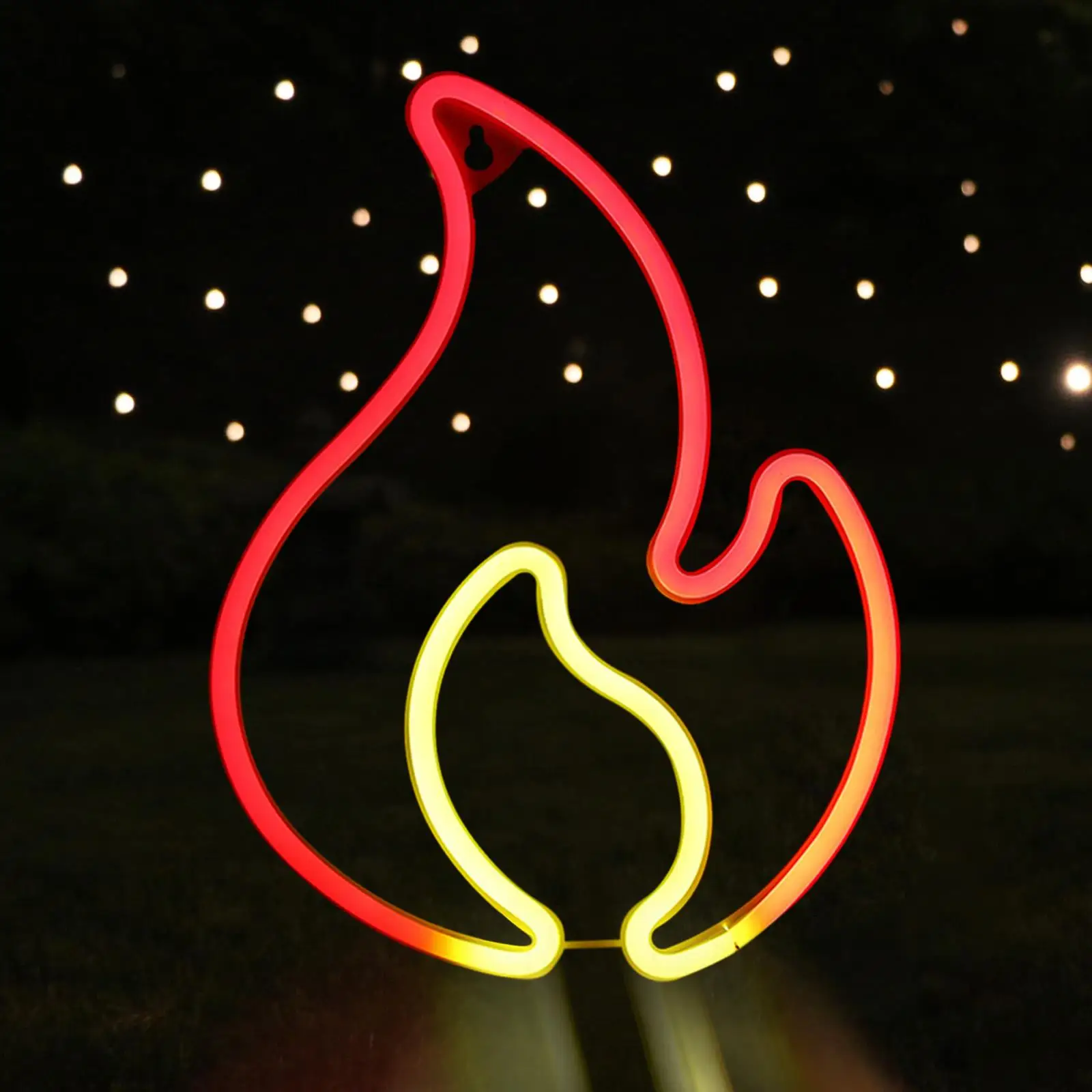 Flame LED Neon Sign Hanging Flame Shaped Light USB Powered Light up Signs Wall