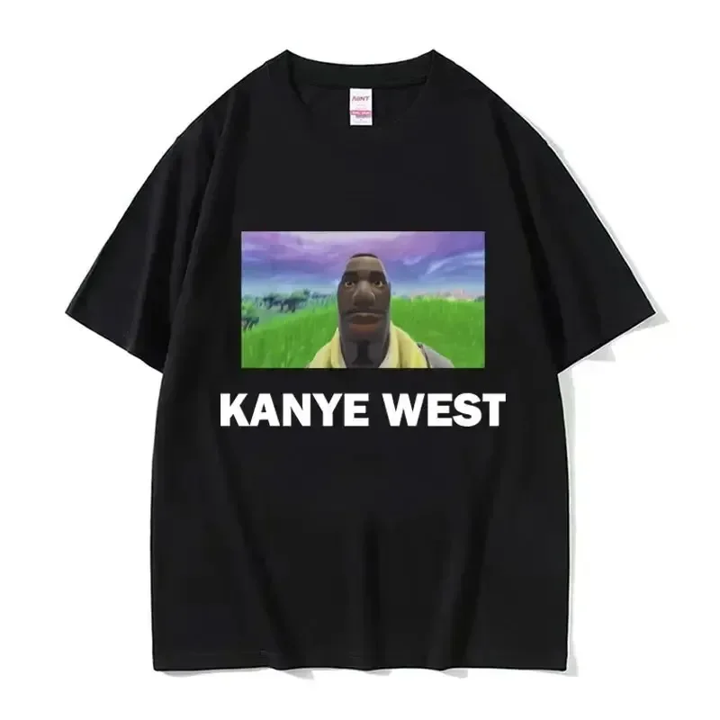 Kanye West Meme T-shirt Grafis Pria Wanita Hip Hop Gaya Humor T Shirt Mode Vintage Lengan Pendek T-shirt Streetwear