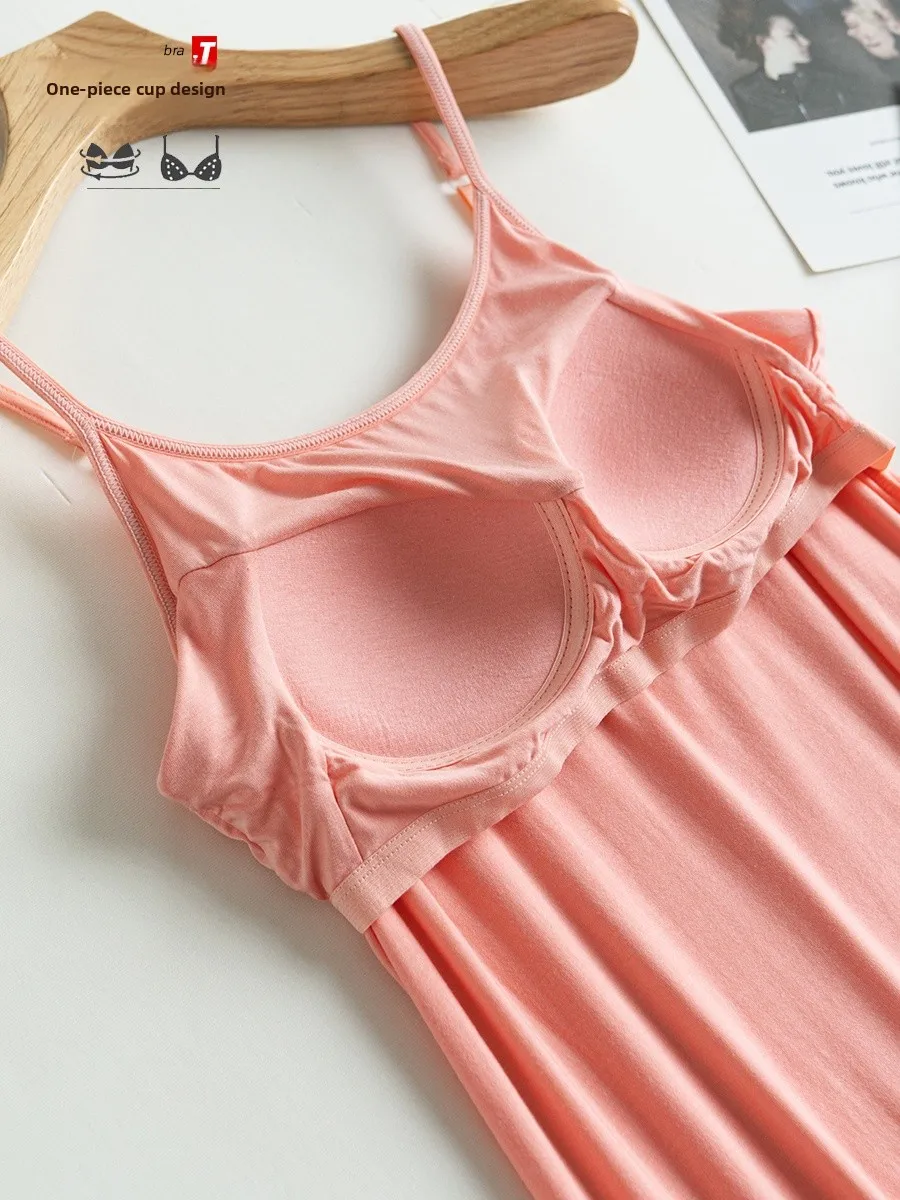 

Modal Sp Dr Women's Strapl Bra Included One-Piece Slim Fit Home Clothes Spring Summer Comfortable ng Breathable