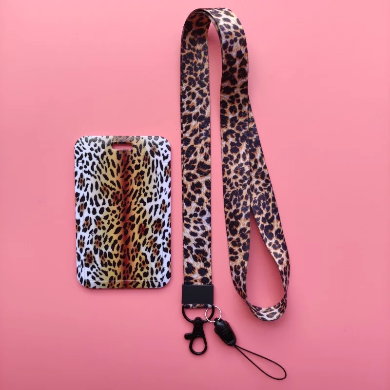 Mode Leopard Muster Großhandel Damen Lanyard ID Abzeichen Halter Hohe Qualität ABS Slide Design ID Karte Halter – Detail 16