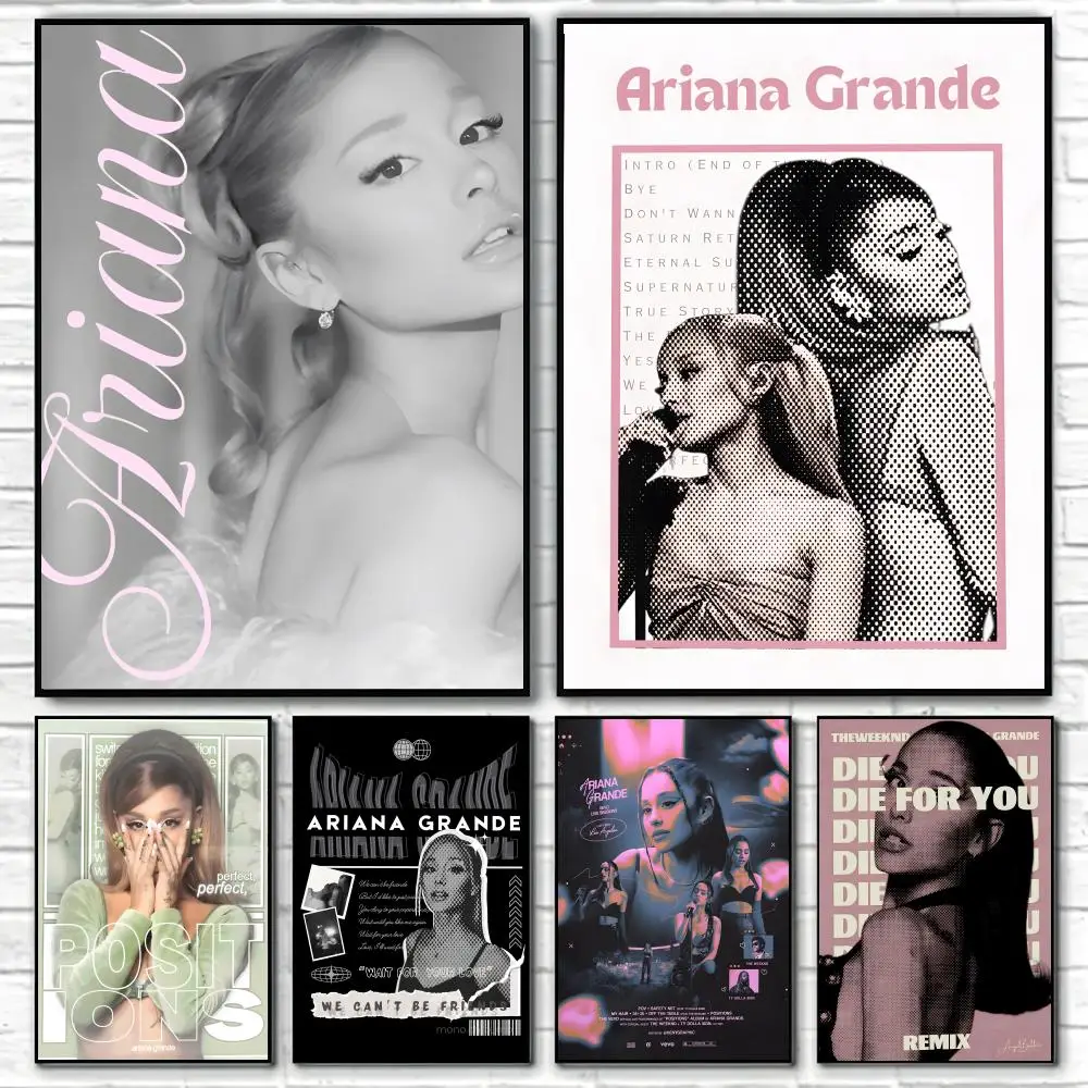 Poster Home selbstklebender, wasserfester Wandaufkleber, ästhetische Dekoration für Wohnzimmer, Schlafzimmer und Bar S-Ariana Grande