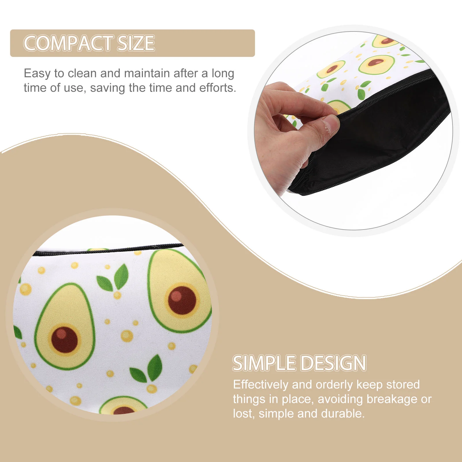 Avocado Bag Makeup for Travel Pencils Multifunction Toiletry Pouch Cosmetics Sponge Lining Organizer Lovely Bags