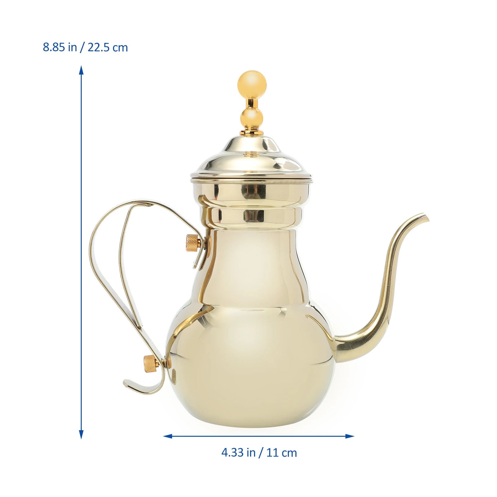 

Stainless Steel Coffee Kettle Household Decorative Long Narrow Spout Tea Pot Ergonomic Handle Anti-Scald Rust-Resistant