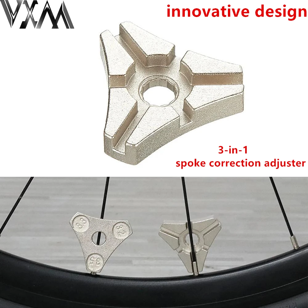 

VXM Triangular Design Bicycle Spoke Nipple Wrench 3.2/3.3/3.5mm 3-in-1Bike Wheel Rim Adjuster Spanner Repair Service Tool Key