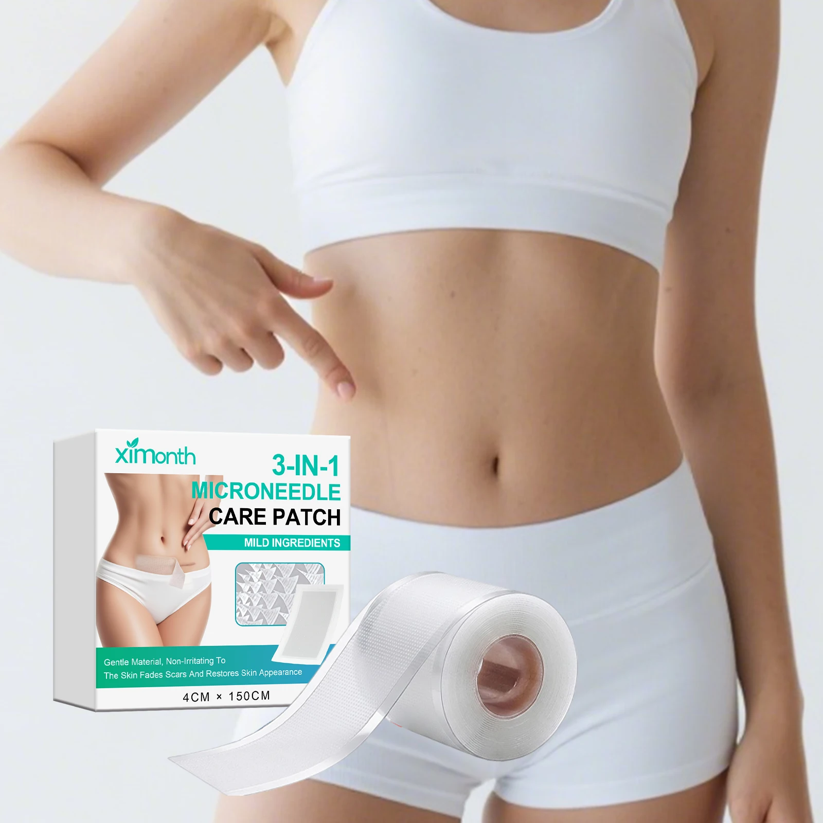 

4cmx150cm Microneedle Silicone patch lightweight, breathable, naturally fits the skin, convenient daily body care patch