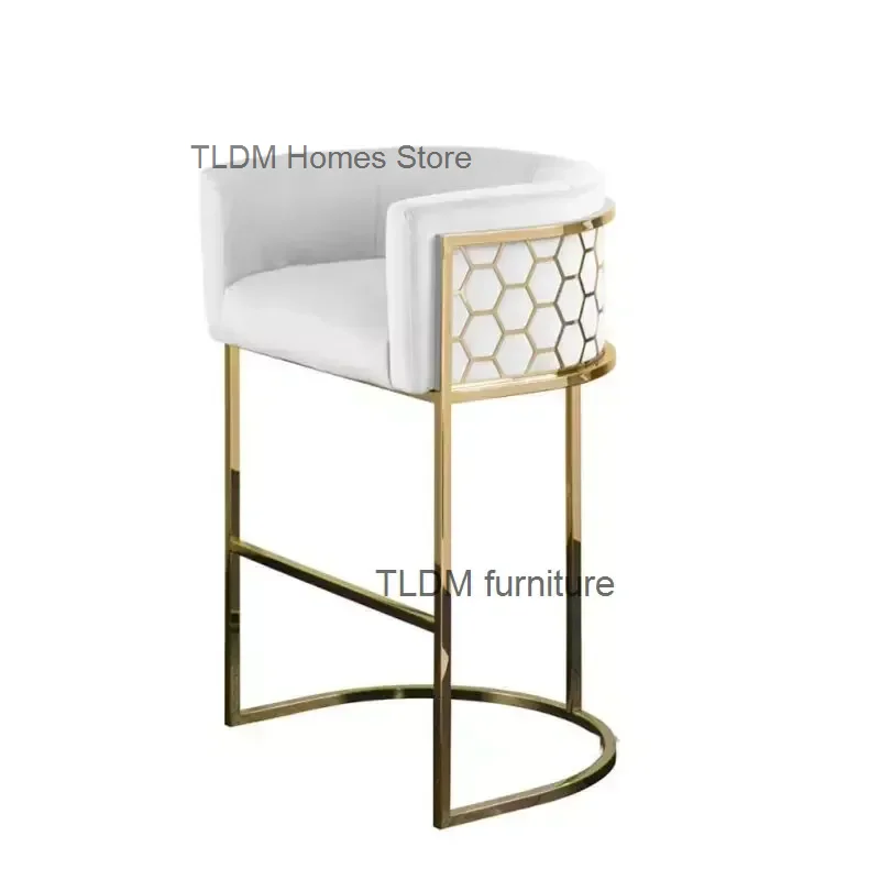 

Luxury Bar Chair Simple Modern Bar Chair High Stool Home Backrest High Chair D
