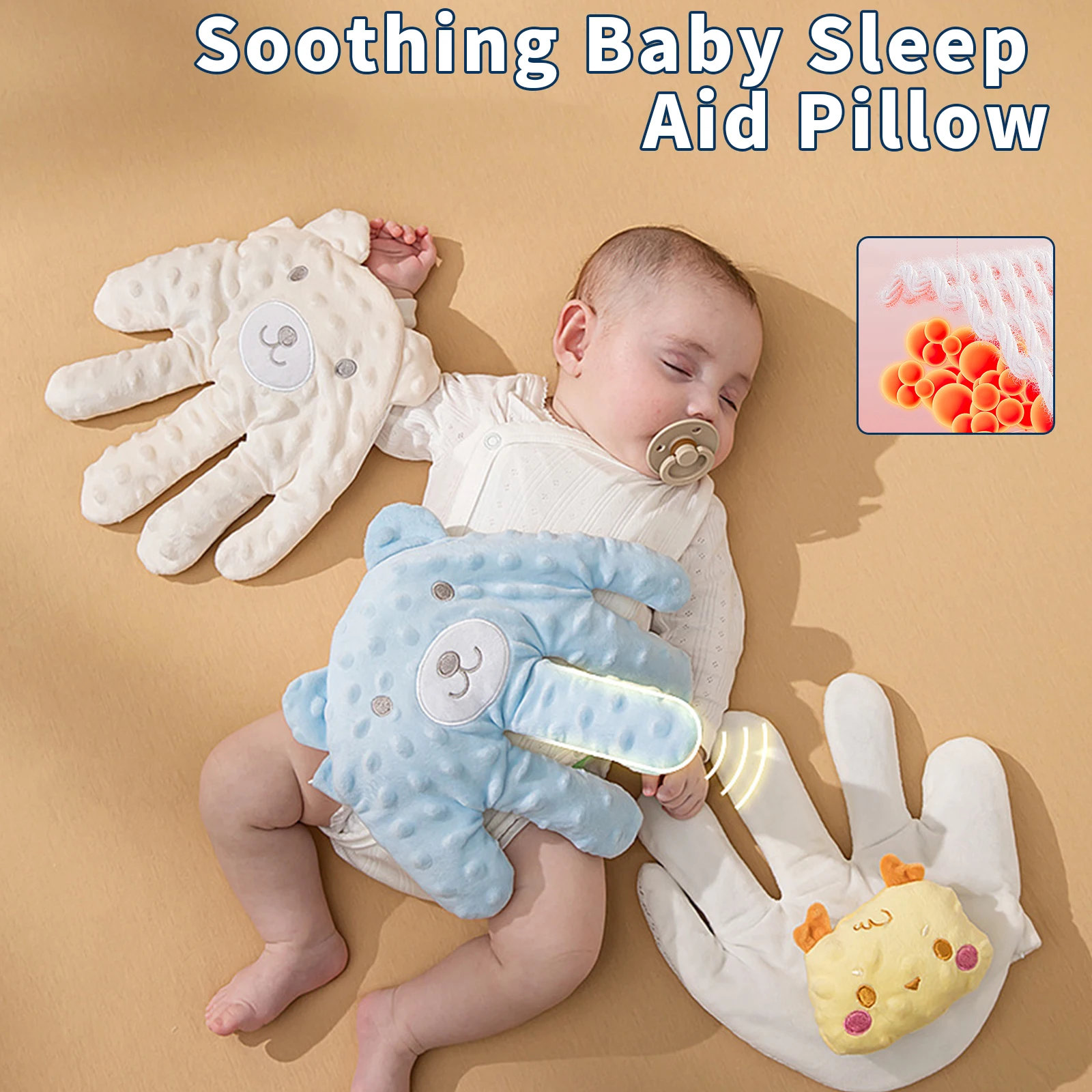 Soothing Pressure Pillow Sleep Aid Infant Anti-Anxiety Hand Glove Infant palm Hand Pillow Anti-scare Pacifying Electric Gloves