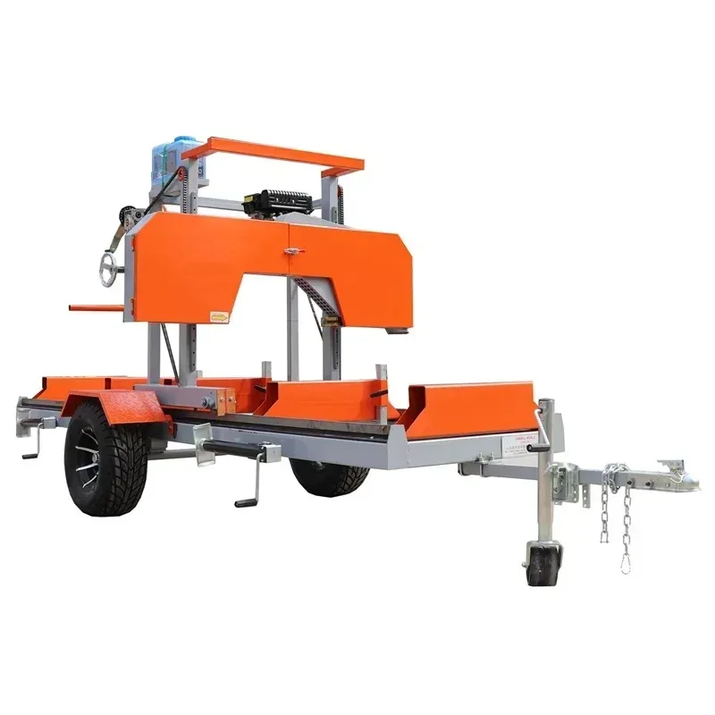Hydraulic Horizontal Portable Wood Production Line Sawmill In Band Saw Hine