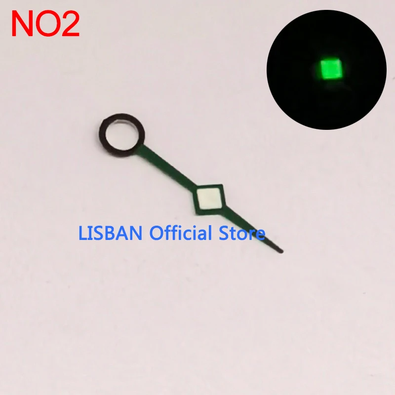 High Quality Silver blue green red orange GMT watch hands green luminous fit NH34 GMT movement