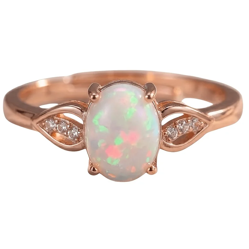 1pce 68mm Natural Opal Ring, S925 Sterling Silver Ring | Play-of-Color | Glam | Black Friday, Thanksgiving, Halloween Gifts 015