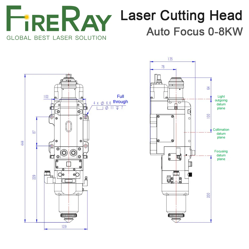 FireRay OSPRI LMC08 0-8KW Auto Focus Flatbed Laser Cutting Head with Built-in Motor for Fiber Laser Metal Sheet Cutting Machine