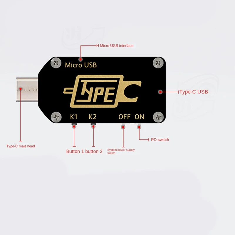 Type-C PD Trigger USB Voltage Ammeter Capacity Meter 2 Way Measurement Charger Battery LCD Tester