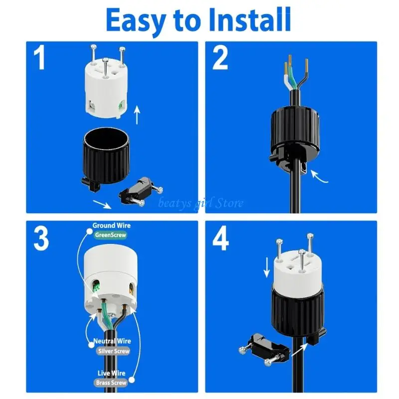

C7AB NEMA5 15P 2Pole Industrial Female Plug with Internal Wiring Chamber Cord Outlet