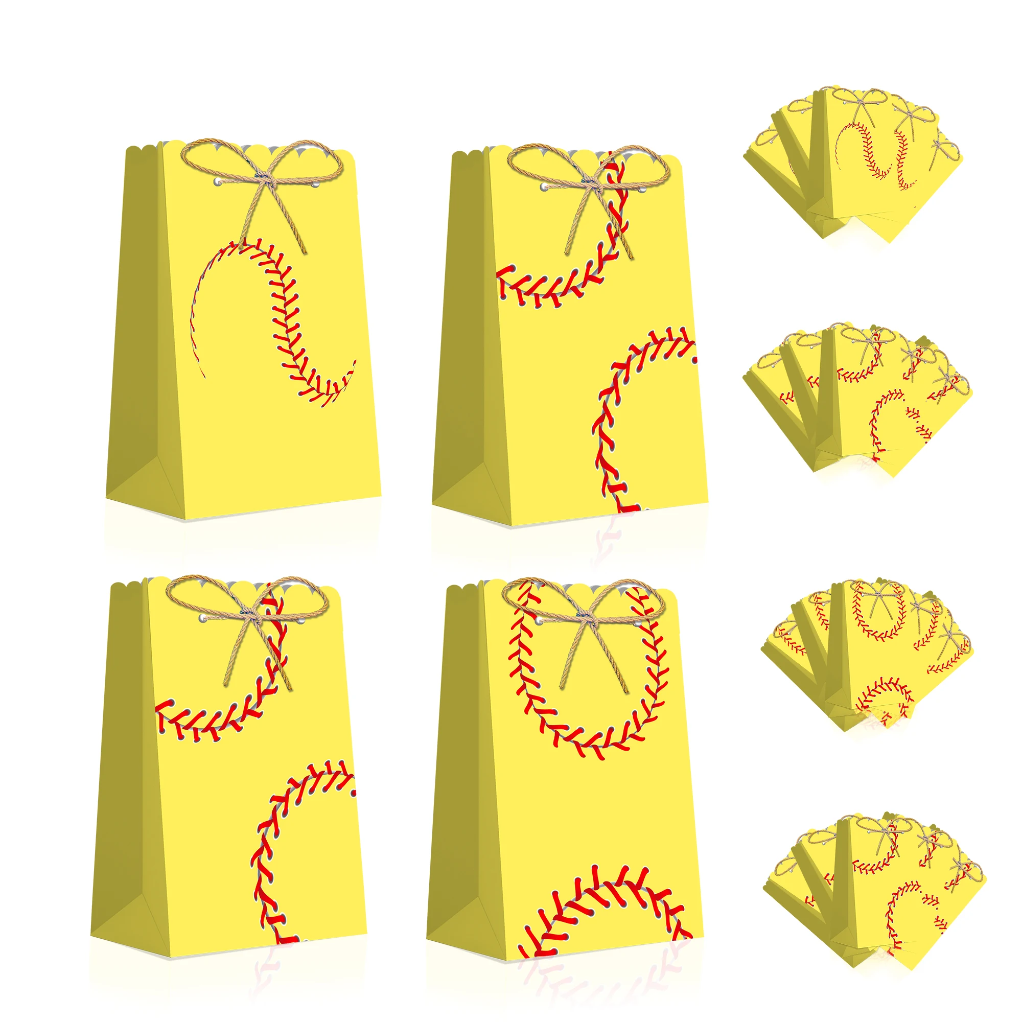 

LC003 12Pcs Cool Sports Baseball Birthday Party Present Box For Pajamas Clothes Books Packaging Paper Box Kraft Paper Gift Bag