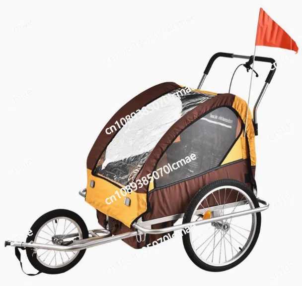 

Foldable Travel System 2 in 1 Luxury Baby Bike Bicycle Trailer for Two Children