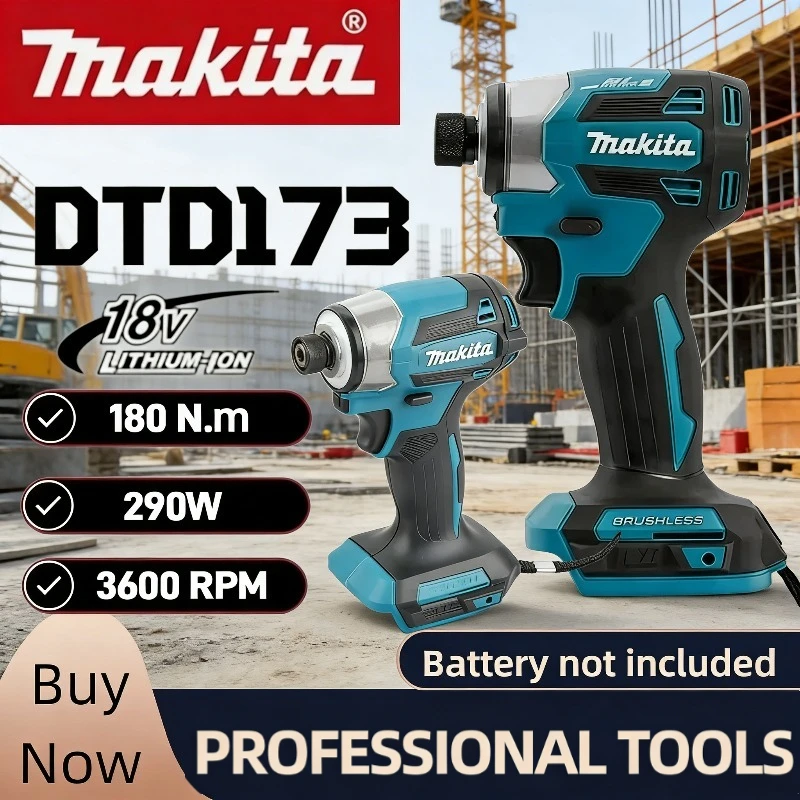 

Makita DTD173 Rechargeable Screwdriver Brushless Impact Screwdriver Drilling Machine Cordless Power Tool For Makita Battery