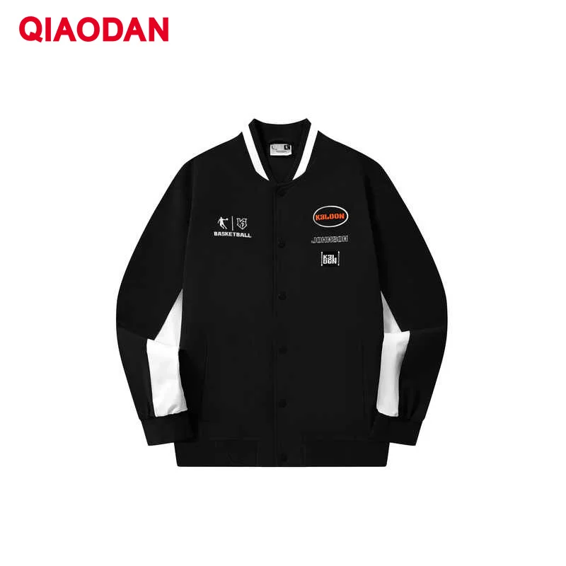 QIAODAN Men's Jacket Color Block Casual Training Outerwear 2025 Autumn Winter Fashion Outdoor Button Sportswear AJD33232104