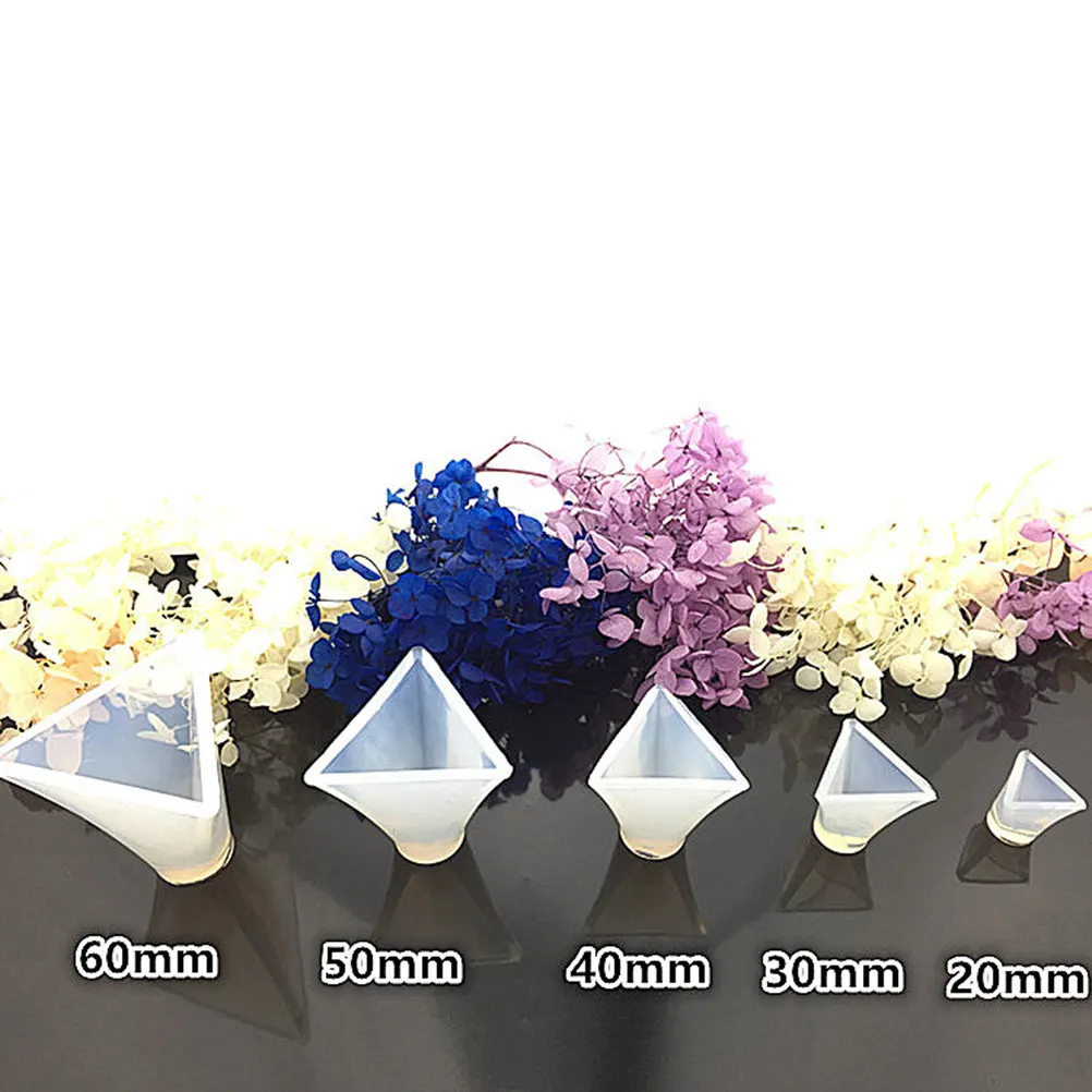 Reusable Silicone Resin Casting Mold 30Mm Triangular Pyramid for Jewelry Craft Crystal Resin Polymer Clay Wax Scented
