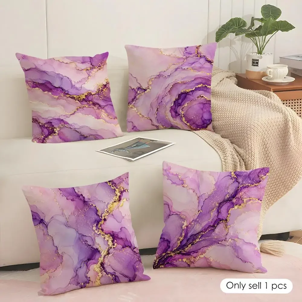 Amethyst Gold Alcohol Variants Cushion Cover Soft Short Plush Pillow Cover Smooth Cozy Texture Aesthetic Cushion Case Home Decor