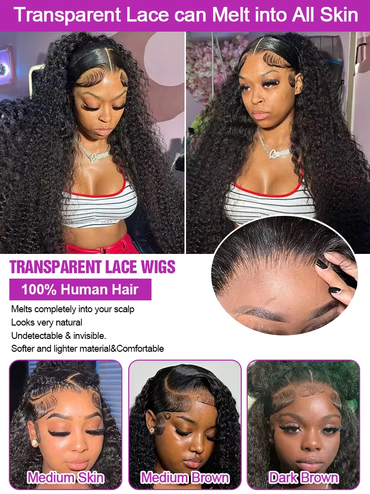 40 46 Inch Human Hair 13x6 13x4 HD Lace Frontal Wig Brazilian Deep Wave Curly Glueless Human Hair Lace Front Wig Preplucked 300%