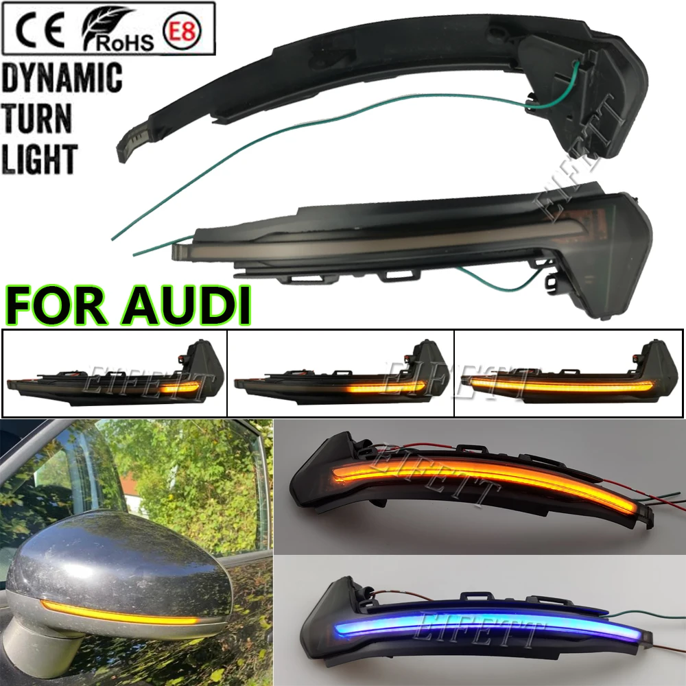 Dynamic Blinker LED Turn Signal Light  For AUDI A1/8x  2011-2019 Side Wing Mirror Rearview Repeater Sequential Indicator Lamp
