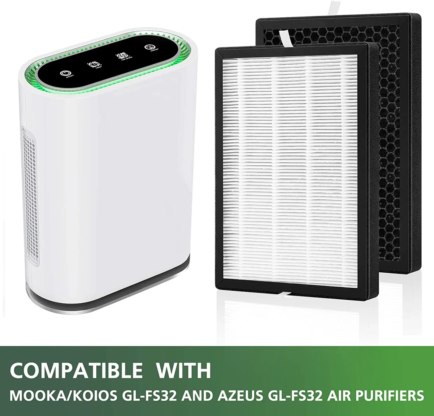 Phù Hợp Với Isinlive 2 Gói Hợp Bộ Lọc Không Khí Đạt Chuẩn HEPA Bụi Lọc Thay Thế Tương Thích Với KOIOS GL-FS32 & Azeus GL-FS32