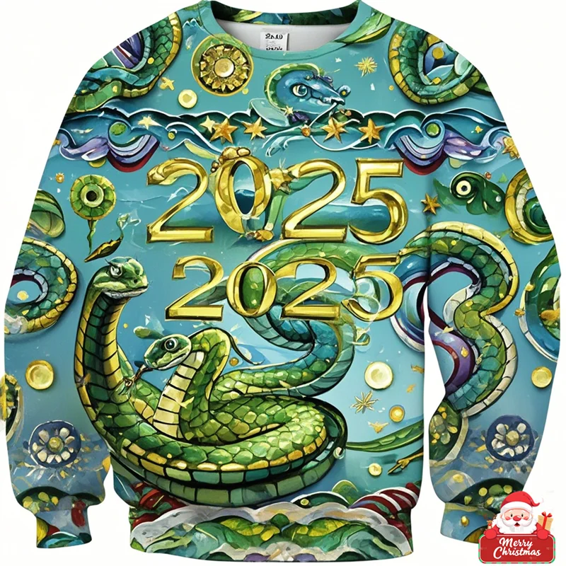 Men Women Ugly Christmas Hoodie Funny Cartoon Snake Graphic Christmas Jumpers Tops Couple Holiday Party Xmas Sweatshirt Clothing