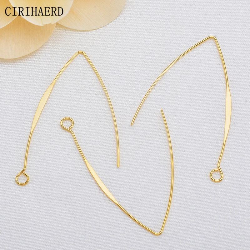 

Wholesale Fashion Women Earring Hooks 18K Gold Plated Ear Wire Components Ear Hook For Jewelry Making Supplies DIY Accessories