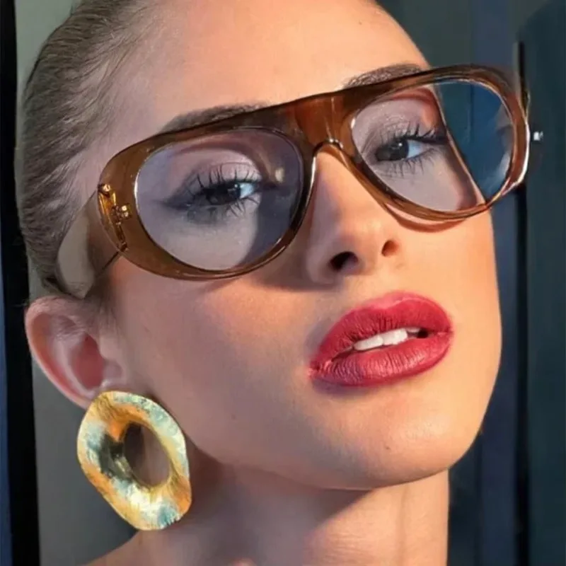 Nuevas Gafas de Sol Ovaladas Extra Grandes Vintage para Mujer y Hombre, Gafas de Sol de Diseñador de Marca de Moda con Degradado, Lentes de Sol Modernas y Sexys con Protección UV400