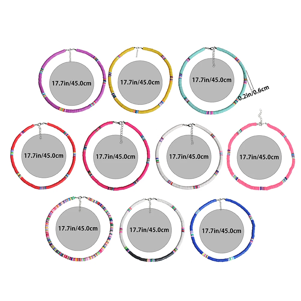 

Clay Alloy Lightweight Necklace Beach Travel Festival Decor Colorful Pendant Woman Necklace Purple 6Mm Round Pieces Durable Wear
