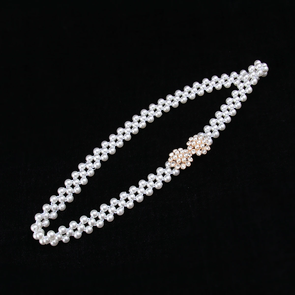 

Rhinestone Pearl Waist Chain Elastic Belts Women Fashion Dress Belt Stretch Sash Vintage Accessories Premium Material Long Term