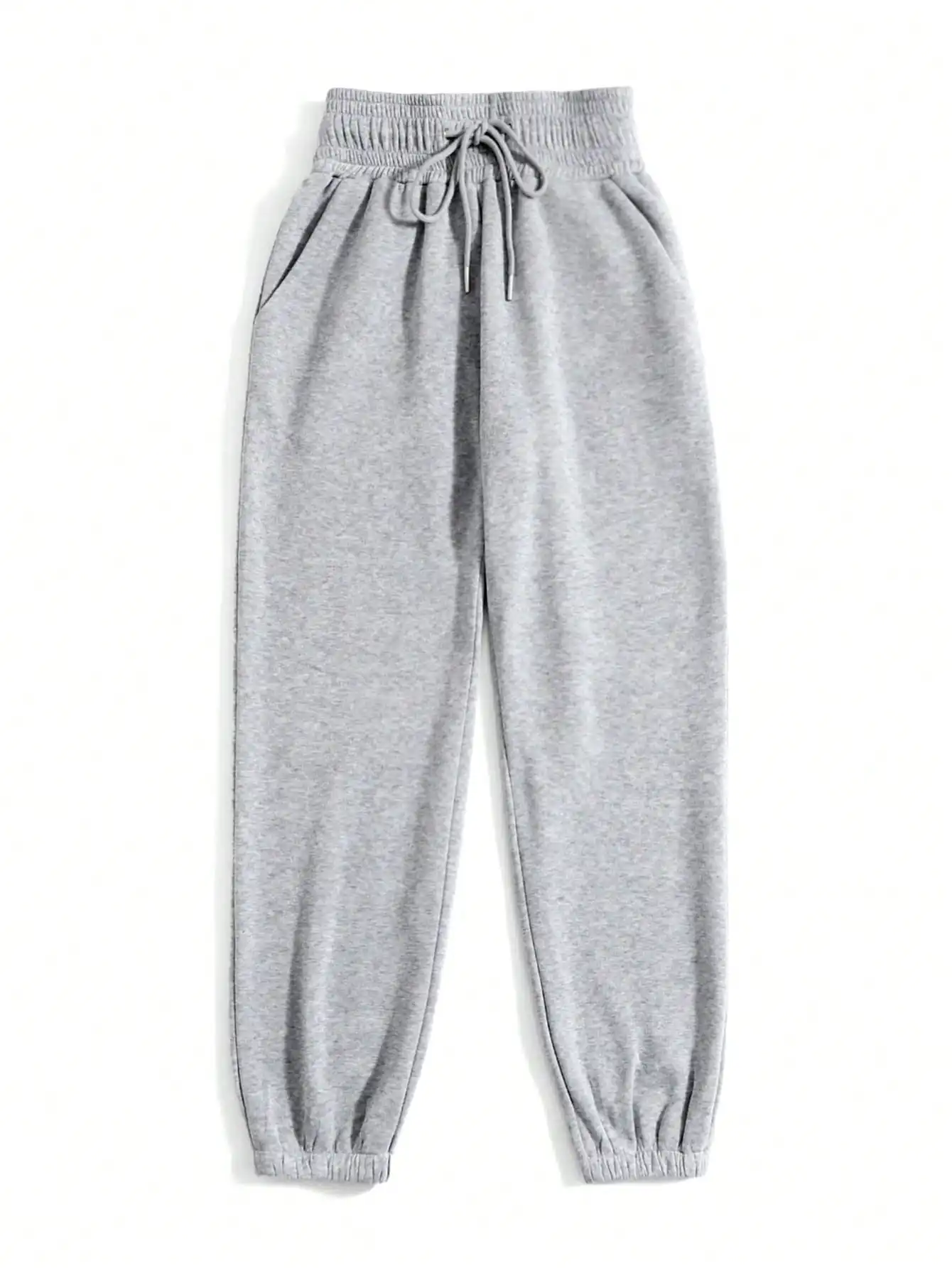 

Женские серые джоггеры с карманами, эластичными манжетами, повседневные спортивные брюки