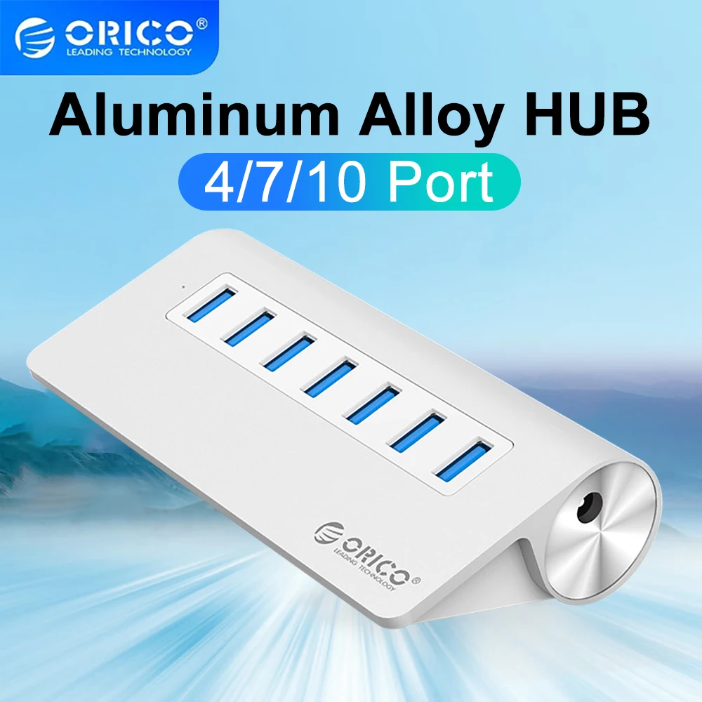 ORICO USB HUB Aluminum 4/7/10 Port USB 3.0 HUB Docking Station High Speed Splitter Adapter Computer Accessories for Laptops