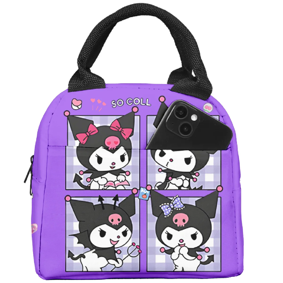 Sanrio Cartoon coibentato Cinnamon Dog Kuromi borsa da pranzo portatile impermeabile confezione portatile riutilizzabile borsa termica per la