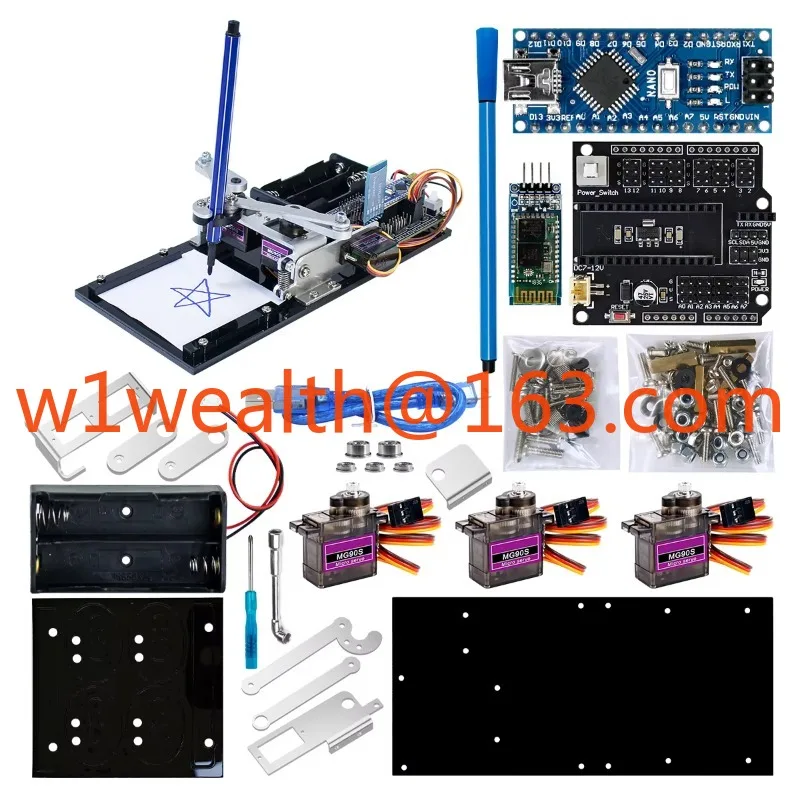 Picture 3: Robotic arm drawing kit includes Nano V3.0 ATmega328P controller board programmable DIY plotter for Arduino projects