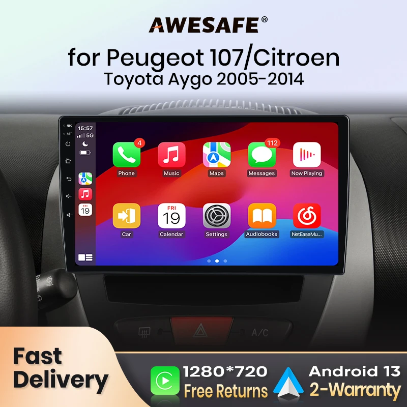 AWESAFE Autoradio 2 Din voor Peugeot 107, Citroën C1 en Toyota Aygo (2005–2014): Uitgebreide Review en Praktische Handleiding