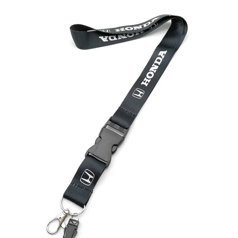 

Car Keychain Neck Wear ID Card Pass Lanyard Black Nylon Long Keyring Ribbon For Honda Civic XRV HRV CRV BRV City Fit Jazz pilot