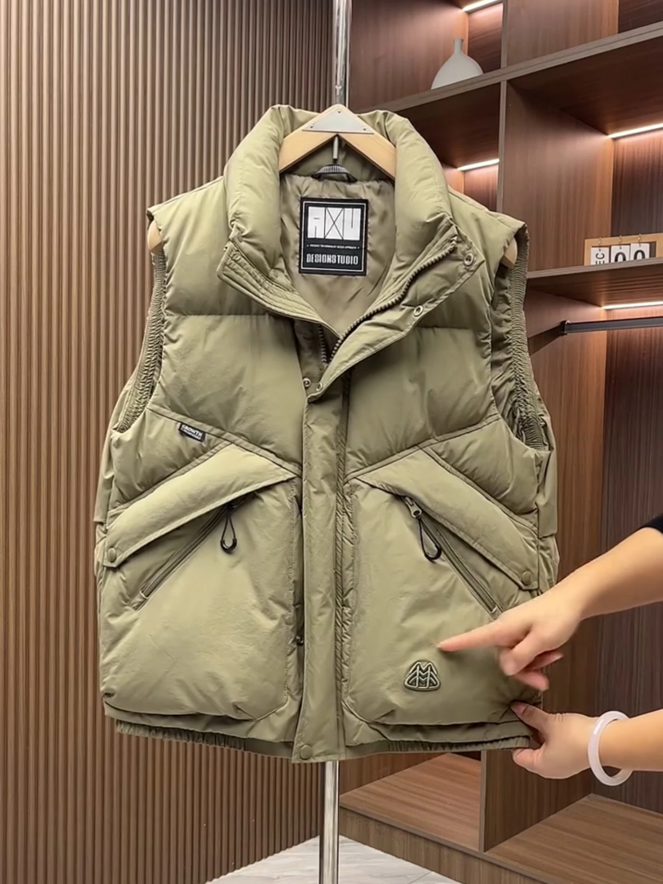 Men's Thickened Warm Cotton Vest Fashionable Trendy Cotton-Padded Workwear Jacket Versatile Autumn Winter Outerwear