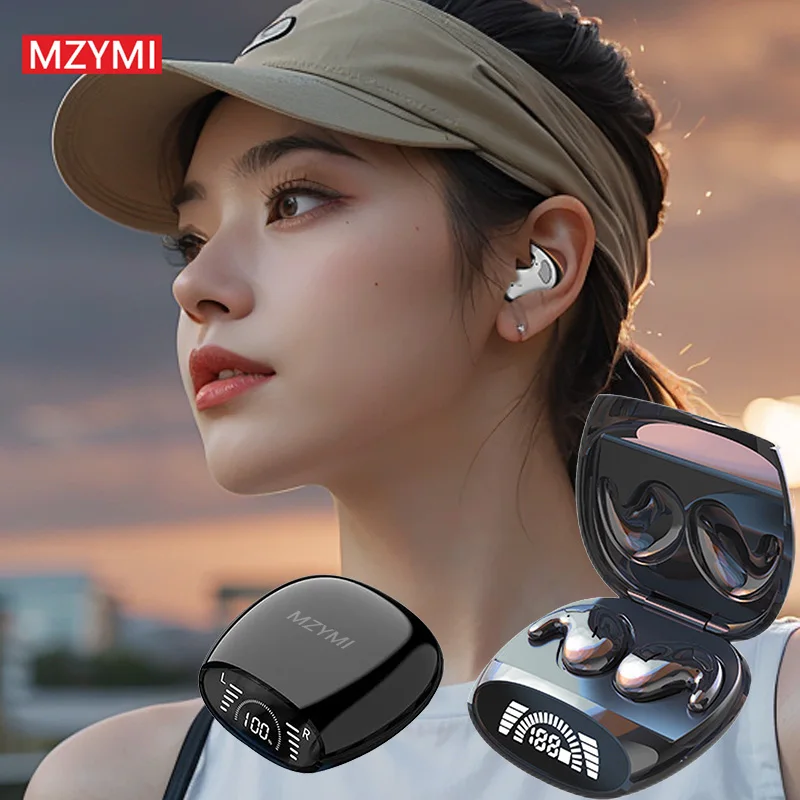 MZYMI Sleep Invisible Earbuds Bluetooth 5.3 Mini Headphones Hidden Noise Cancelling TWS Wireless Headsets Sports Stereo Earphone