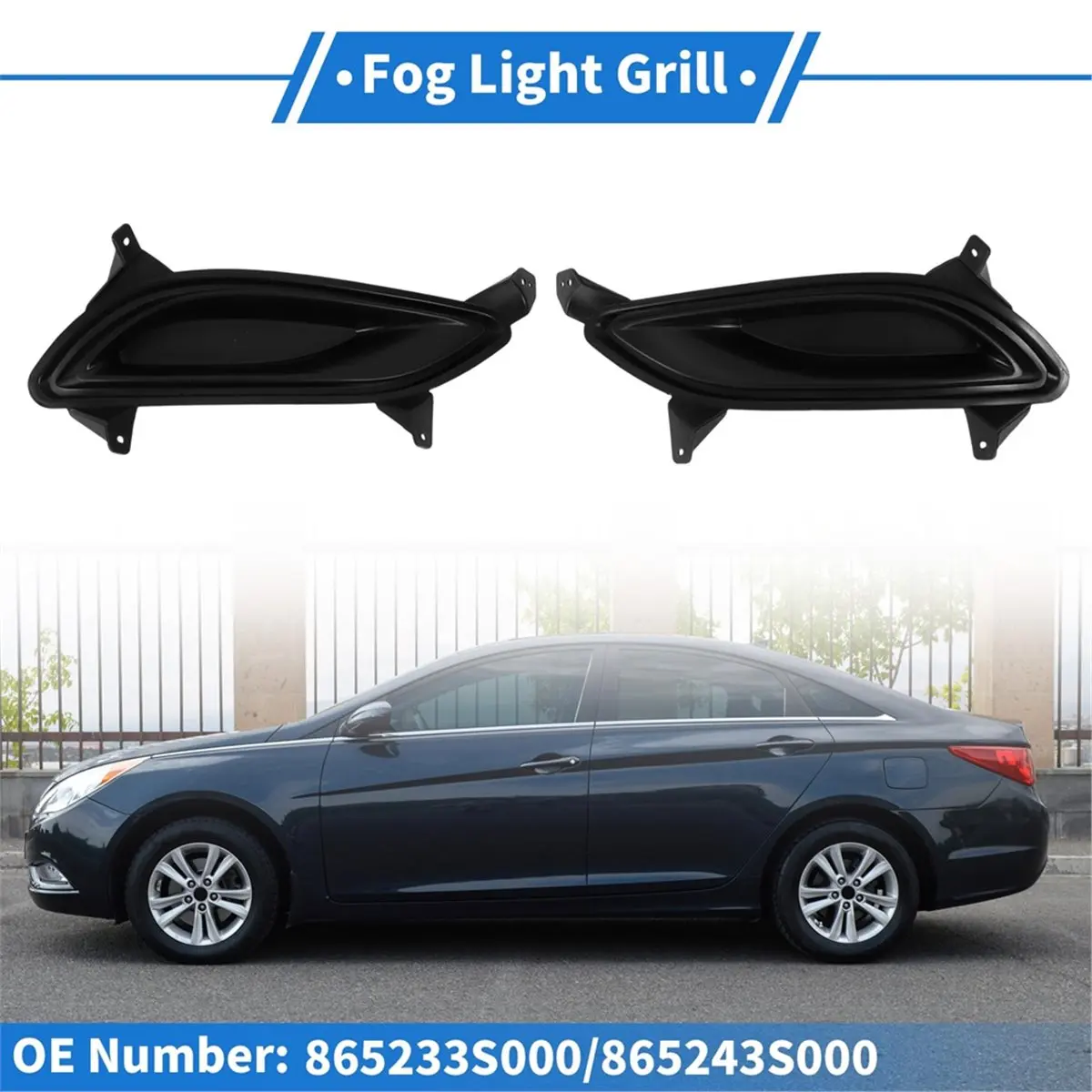 #28I (Black)Front Bumper Fog Light Cover Inserts 865233S000 865243S000,Automotive Parts & Accessories