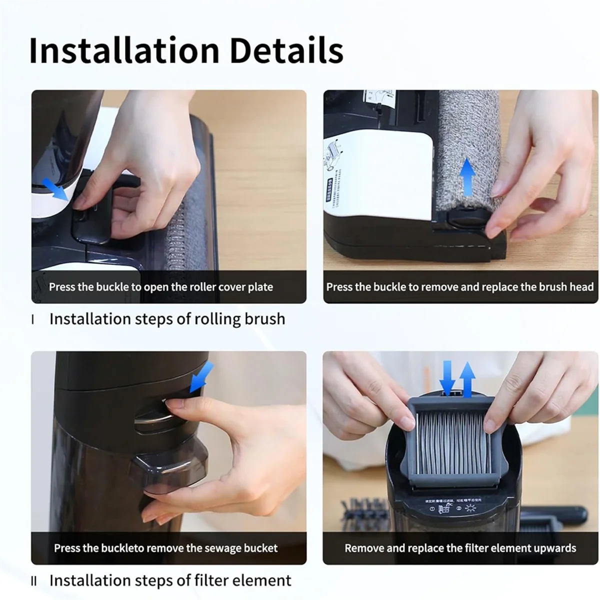 

A94Z 7PCS Vacuum Cleaner Roller Brush and Filter Accessories Kit for Tineco Ifloor 3 Floor One S3 Vacuum Cleaner Replacement