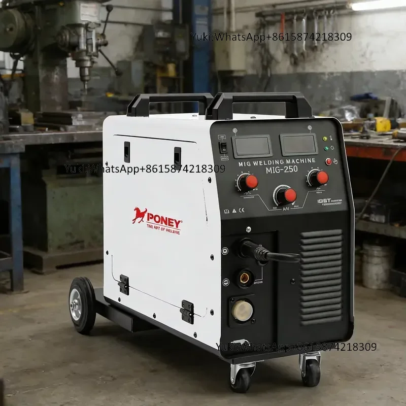 250A Industrial Dual Voltage 220V/380V Wheeled MIG Welder - MIG/MAG/Flux & MMA 4-in-1, suitable for high-quality welding work