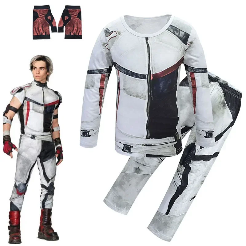 Nieuwe Kinderen Halloween Cosplay Kostuum Nakomelingen 3 Jay Carlos Kostuums Zentai Grappig Feest 3d Jumpsuits T-Shirt Broek Kleding Sets